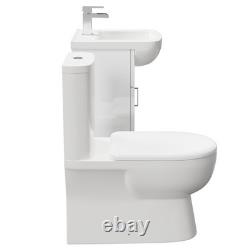 Meuble vasque Lima blanc brillant 450 mm à 1 porte et dos fermé pour toilettes domestiques en gros