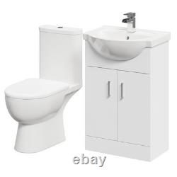 Meuble vasque Lima blanc brillant 550 mm à 2 portes avec dos ouvert pour toilettes domestiques en gros