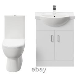 Meuble vasque Lima blanc brillant 650 mm à 2 portes avec dos fermé pour toilettes domestiques en gros