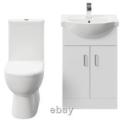 Meuble vasque Lima brillant blanc 550 mm à 2 portes avec dos fermé et toi