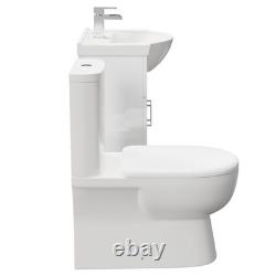 Meuble vasque Lima brillant blanc 550 mm à 2 portes avec dos fermé et toi