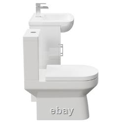 Meuble vasque Neiva Gloss White 650 mm à 2 portes et ensemble WC à dos ouvert