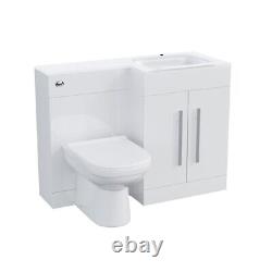 Meuble vasque à droite de 1100 mm, unité WC et toilettes BTW Ason