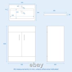 Meuble vasque autoportant gris foncé 1100 mm et WC adossé au mur