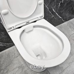 Meuble vasque blanc avec poignées noires 550 mm, dos ouvert, ensemble salle de bains WC