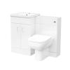 Meuble Vasque Blanc Ind&eacute;pendant De 1000 Mm Avec Lavabo Et Wc Sans Bride Adoss&eacute; Au Mur