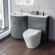 Meuble Vasque De Salle De Bain Nes Home Grey 1100 Mm Et Wc &agrave; Poser Contre Le Mur