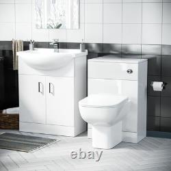 Meuble vasque de salle de bains 650 mm et ensemble WC adossé au mur Debra