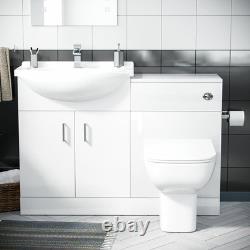Meuble vasque de salle de bains 650 mm et ensemble WC adossé au mur Debra