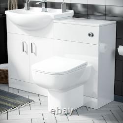 Meuble vasque de salle de bains 650 mm et ensemble WC adossé au mur Debra
