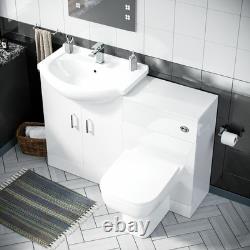 Meuble vasque de salle de bains 650 mm et ensemble WC adossé au mur Debra
