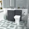 Meuble Vasque Gris Fonc&eacute; Nes Home, Meuble Wc Et Toilette Sans Rebord &agrave; Poser Contre Le Mur