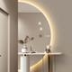 Miroir Led Demi-lune 32×16 Pour Salle De Bain, Miroir De Maquillage Led Avec Fonction Anti-buée, Rétroéclairé