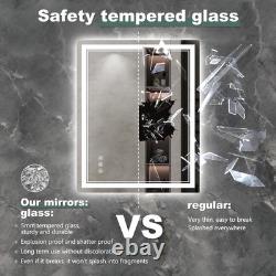 Miroir de Maquillage LED Murale de 14x10 Pouces avec Éclairage Avant et Arrière