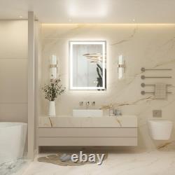 Miroir de Salle de Bain Keonjinn 60x80cm avec Lumières LED, Miroir de Maquillage Antibuée avec Éclairage Arrière