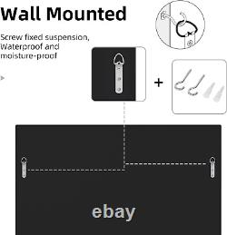 Miroir de mur carré de 32 pouces grand rectangle en verre argenté avec décoration