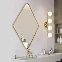 Miroir de salle de bain ANDY STAR en or 24X36 pour mur, miroir de vanité encadré en métal