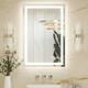 Miroir De Salle De Bain Keonjinn 60 X 90 Cm Avec Lumi&egrave;res Led, Miroir De Coiffeuse Anti-bu&eacute;e, Dos Et