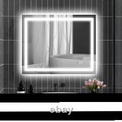 Miroir de salle de bain à LED avec lumières Température de couleur infinie rétroéclairée avant et arrière