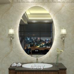 Miroir de salle de bain / coiffeuse oval anti-buée rétroéclairé simple et moderne Aevar
