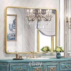 Miroir de salle de bain encadré de 40x30 pouces pour mur, rectangle moderne mur 40x30 doré