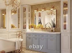 Miroir de salle de bain encadré de 40x30 pouces pour mur, rectangle moderne mur 40x30 doré