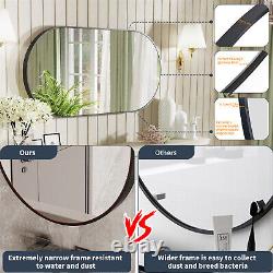 Miroir de salle de bain robuste avec dos en aluminium miroir de vanité horizontal / vertical