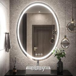 Miroir de salle de bains éclairé par LED de taille XX-Large avec lumière avant et arrière, incassable.