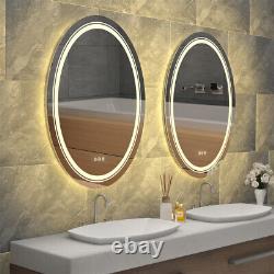 Miroir de salle de bains éclairé par LED de taille XX-Large avec lumière avant et arrière, incassable.