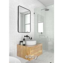 Miroir de vanité de l'entrepôt de verre 22Lx32H Cadre carré flottant Salle de bain noir
