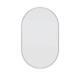 Miroir De Vanité De L'entrepôt De Verre 22x36 Cadre En Acier Inoxydable Forme De Pilule En Blanc