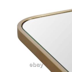 Miroir de vanité de salle de bain de l'entrepôt de verre 22Lx40H encadré carré en laiton satiné