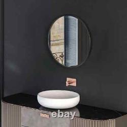 Miroir de vanité mural moderne pour chambre, salle de bain, toilettes, noir, 40x40 cm