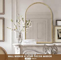 Miroir mural voûté pour salle de bain 24x36 Cadre en métal perlé décoratif, GarageBin