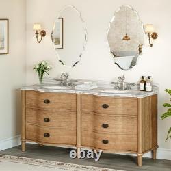 Miroir ovale sans cadre à bords scallopés 36x24 pour meuble de salle de bain avec panneau de support arrière