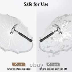 Miroir ovale sans cadre à bords scallopés 36x24 pour meuble de salle de bain avec panneau de support arrière