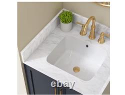 NTQ 24 po. Crédence de meuble-lavabo en marbre véritable Crédence de salle de bain en marbre pour meuble-lavabo