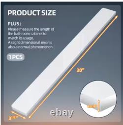 NTQ 30 po. Dosseret de meuble-lavabo à surface solide pour salle de bain en blanc