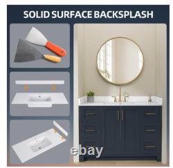 NTQ 42 po de crédence de meuble-lavabo en surface solide pour salle de bain, blanche