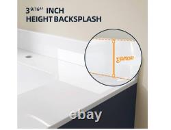 NTQ 42 po de crédence de meuble-lavabo en surface solide pour salle de bain, blanche