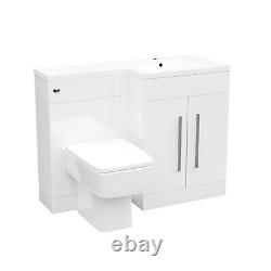 Nes Home 1100mm Meuble vasque blanc autoportant RH avec WC et toilettes BTW