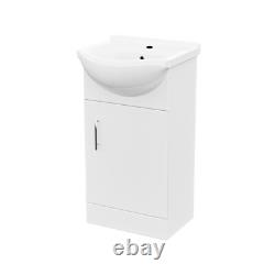 Nes Home Blanc 950mm Meuble Vasque à Monter et Toilettes Dos au Mur