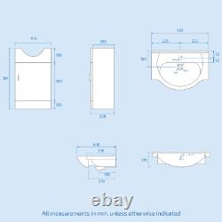 Nes Home Blanc 950mm Meuble Vasque à Monter et Toilettes Dos au Mur