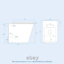 Nes Home Blanc 950mm Meuble Vasque à Monter et Toilettes Dos au Mur