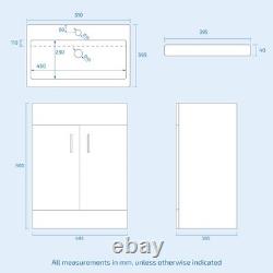 Nes Home Blanc Cabinet de Lavabo de 500mm et Toilettes Carrées BTW