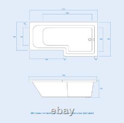 Nes Home Blanc Meuble Vasque de Salle de Bain en L avec WC et Toilette BTW