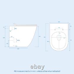 Nes Home Blanc RH 1100mm Unité de Lavabo et Toilettes Adossées au Mur