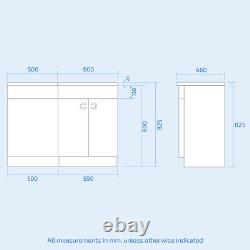 Nes Home Blanc RH 1100mm Unité de Lavabo et Toilettes Adossées au Mur
