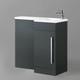 Nes Home Gris Unité De Lavabo 900mm, Unité De Wc & Toilette Adossée Au Mur