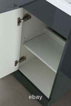 Nes Home Gris Unité de Lavabo 900mm, Unité de WC & Toilette Adossée au Mur